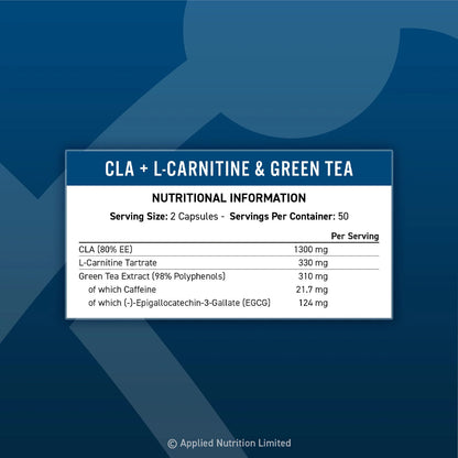 Applied Nutrition CLA + L-Carnitine & Green Tea Capsules, 100 Ct