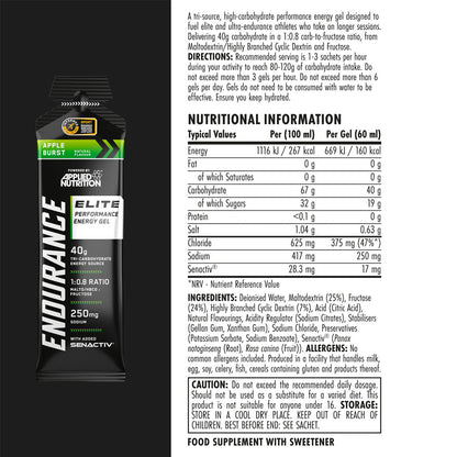 Applied Nutrition Endurance Elite Performance Energy Gel, 60ml