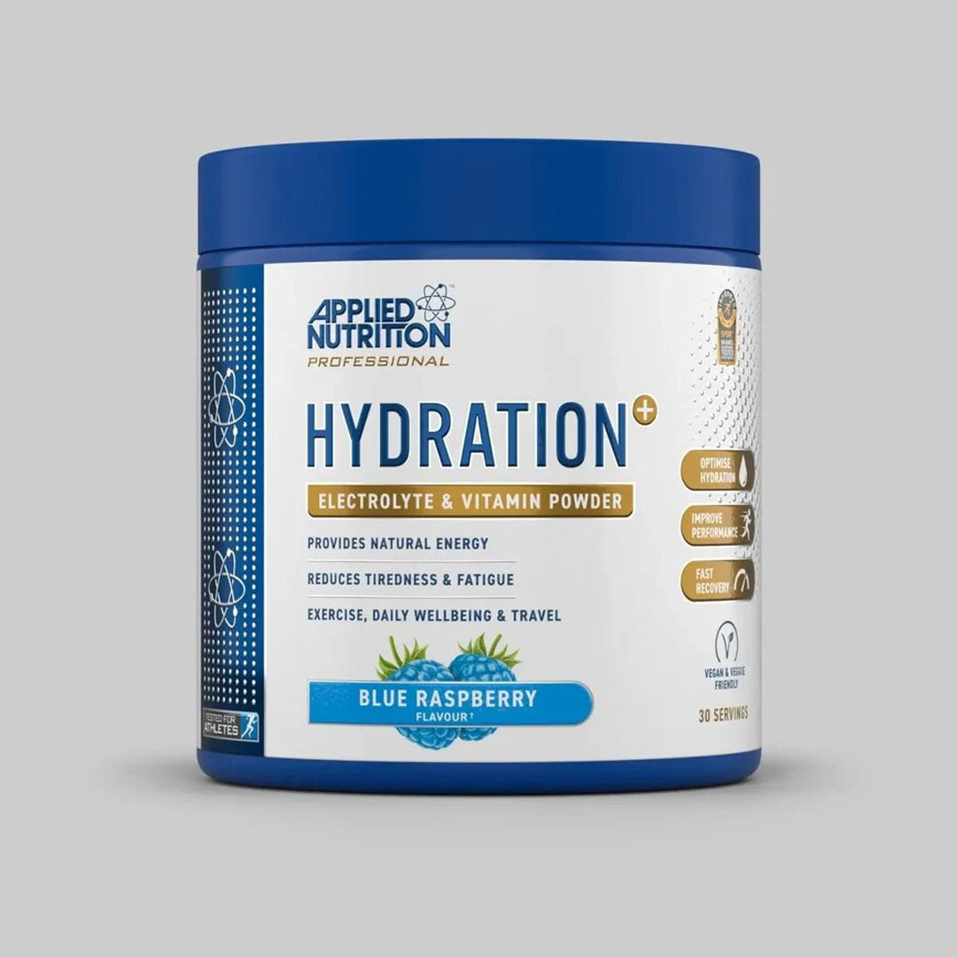 Applied Nutrition Hydration+ Electrolyte & Vitamin Powder Blue Raspberry Flavor