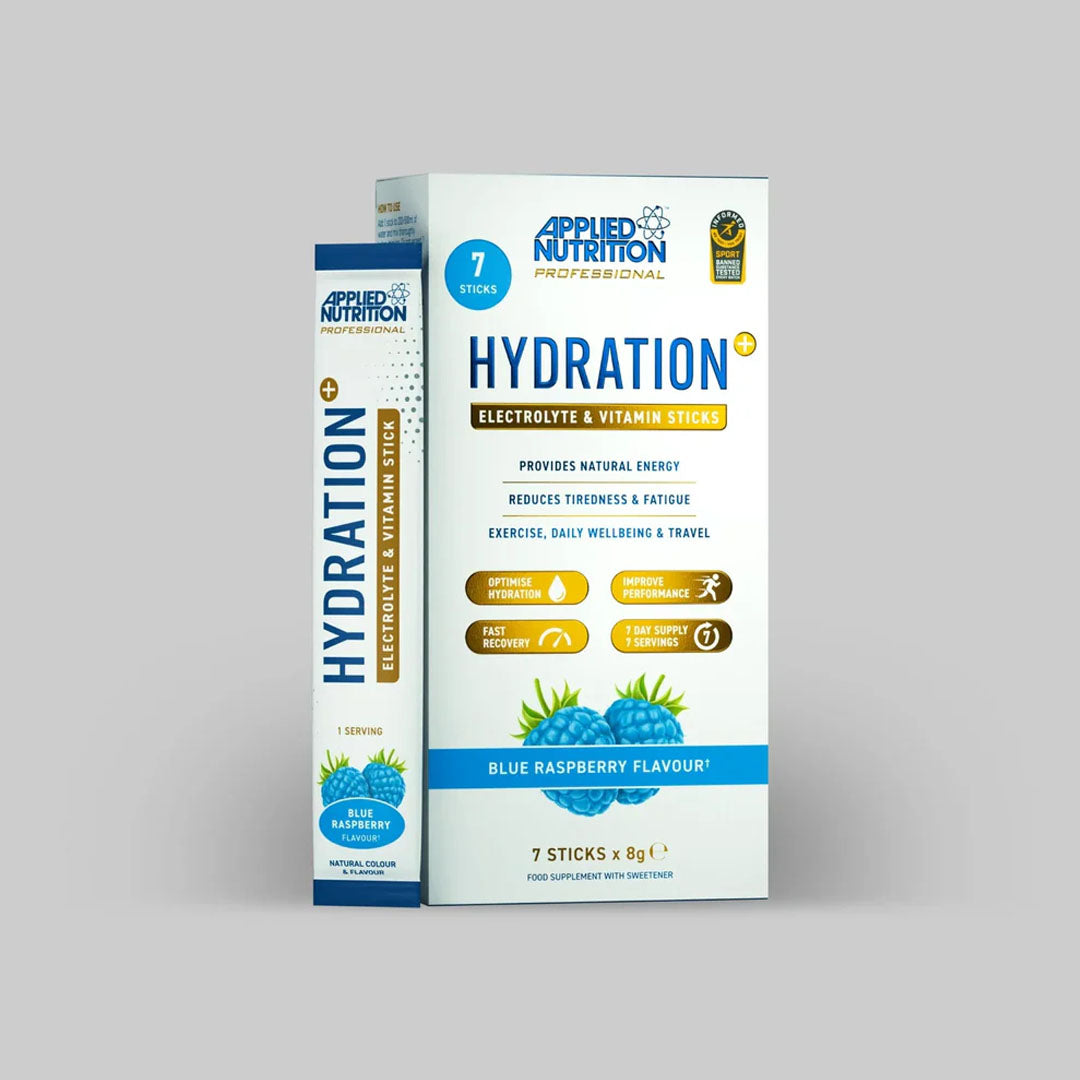 Applied Nutrition Hydration Electrolyte and Vitamins Sticks Blue Raspberry Flavor