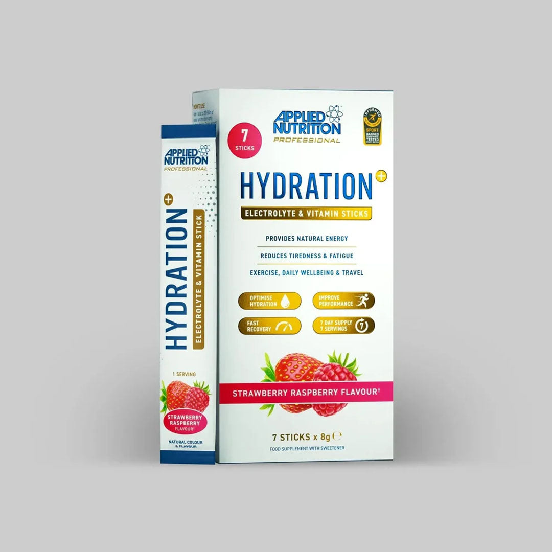 Applied Nutrition Hydration Electrolyte and Vitamins Sticks Strawberry Raspberry Flavor