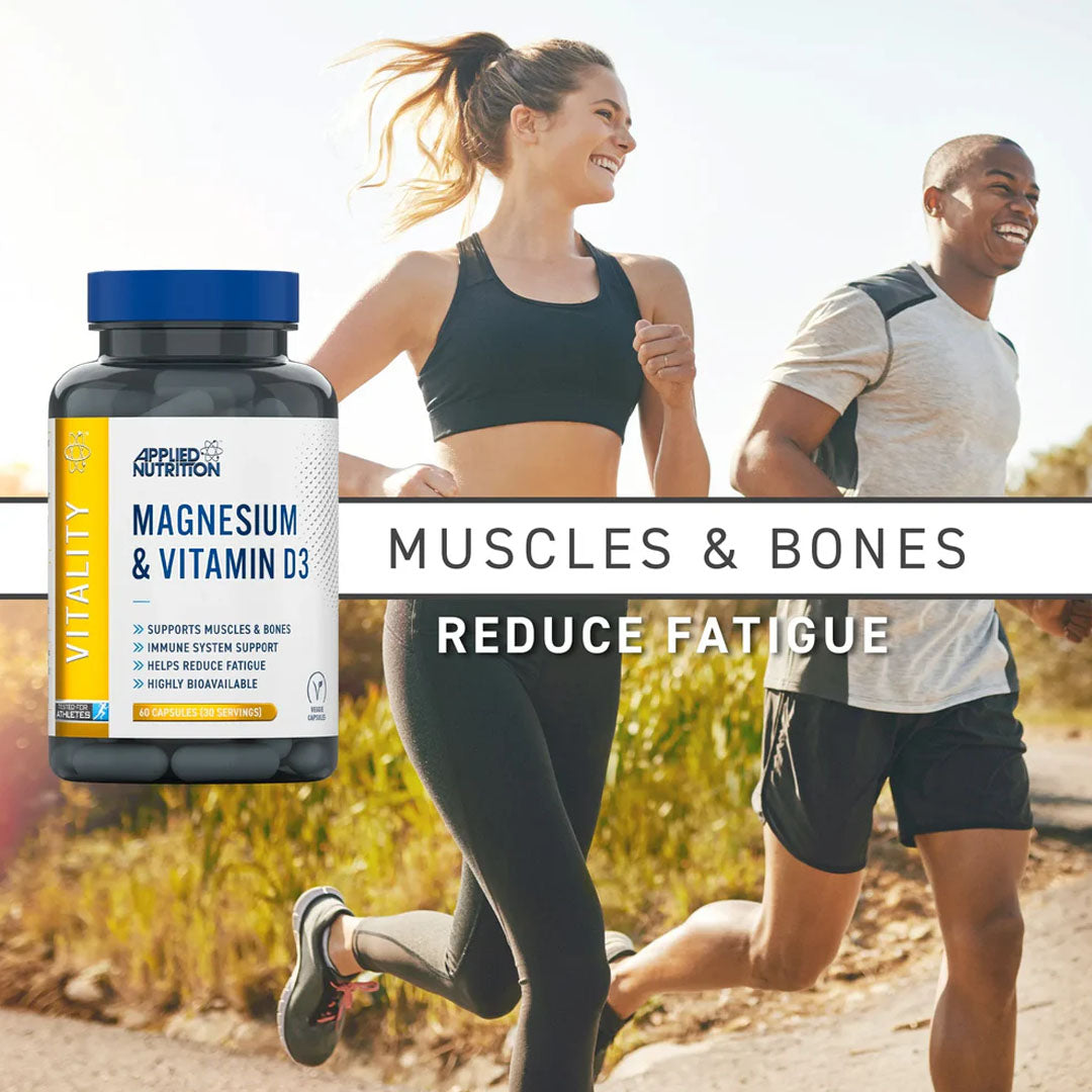 Applied Nutrition Magnesium & Vitamin D3 Capsules, 60 Ct