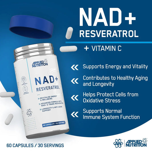 Applied Nutrition NAD + Resveratrol, 60 Ct
