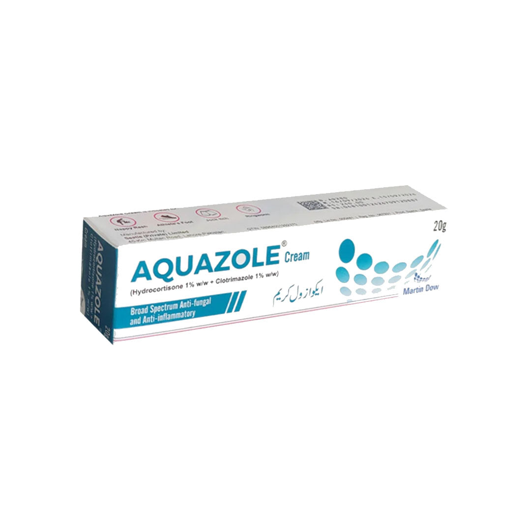 Aquazole (Hydrocortisone+Clotrimazole) Cream, 20g - Martin Dow