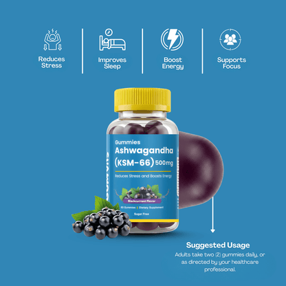 Gumvits KSM-66 Ashwagandha 500mg Gummies, 60 Ct