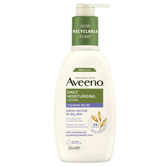 Aveeno Daily Moisturising Calming Relief With Nourishing Oat & Calming Lavender Scent Lotion, 300ml