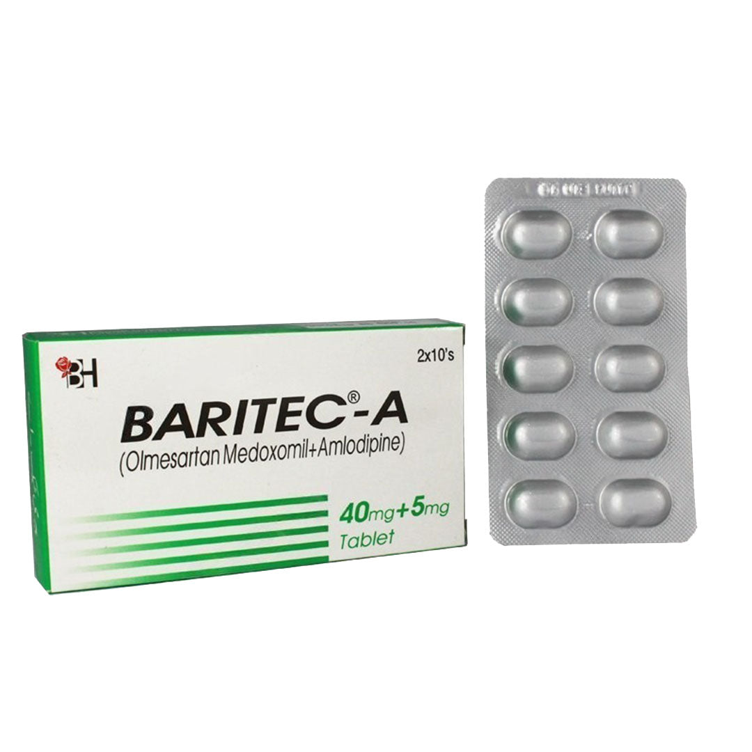 Baritec-A (Olmesartan+Amlodipine) 40mg+5mg, 20 Ct - Barrett Hodgson