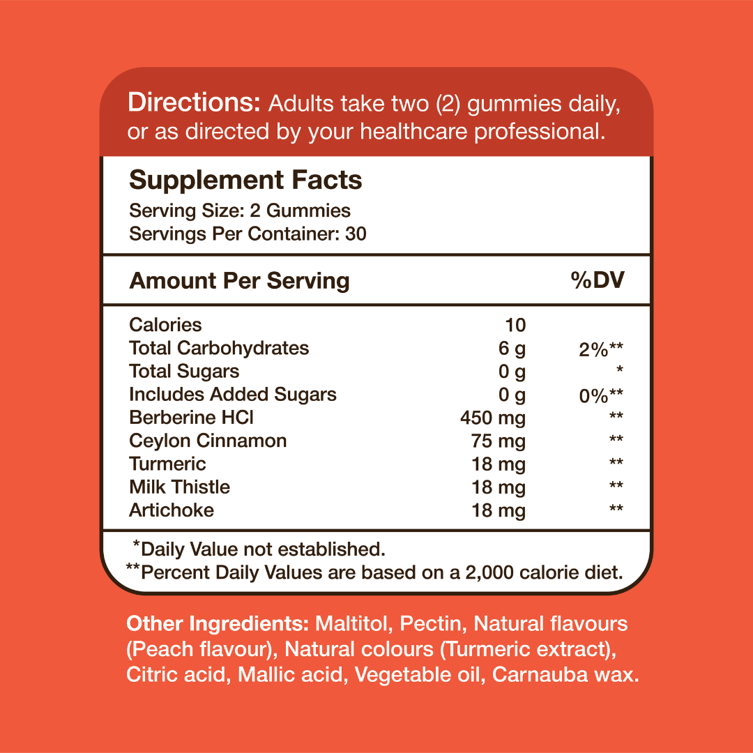 Gumvits Berberine 450mg Gummies, 60 Ct