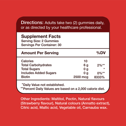 Gumvits Biotin 2500mcg Gummies, 60 Ct