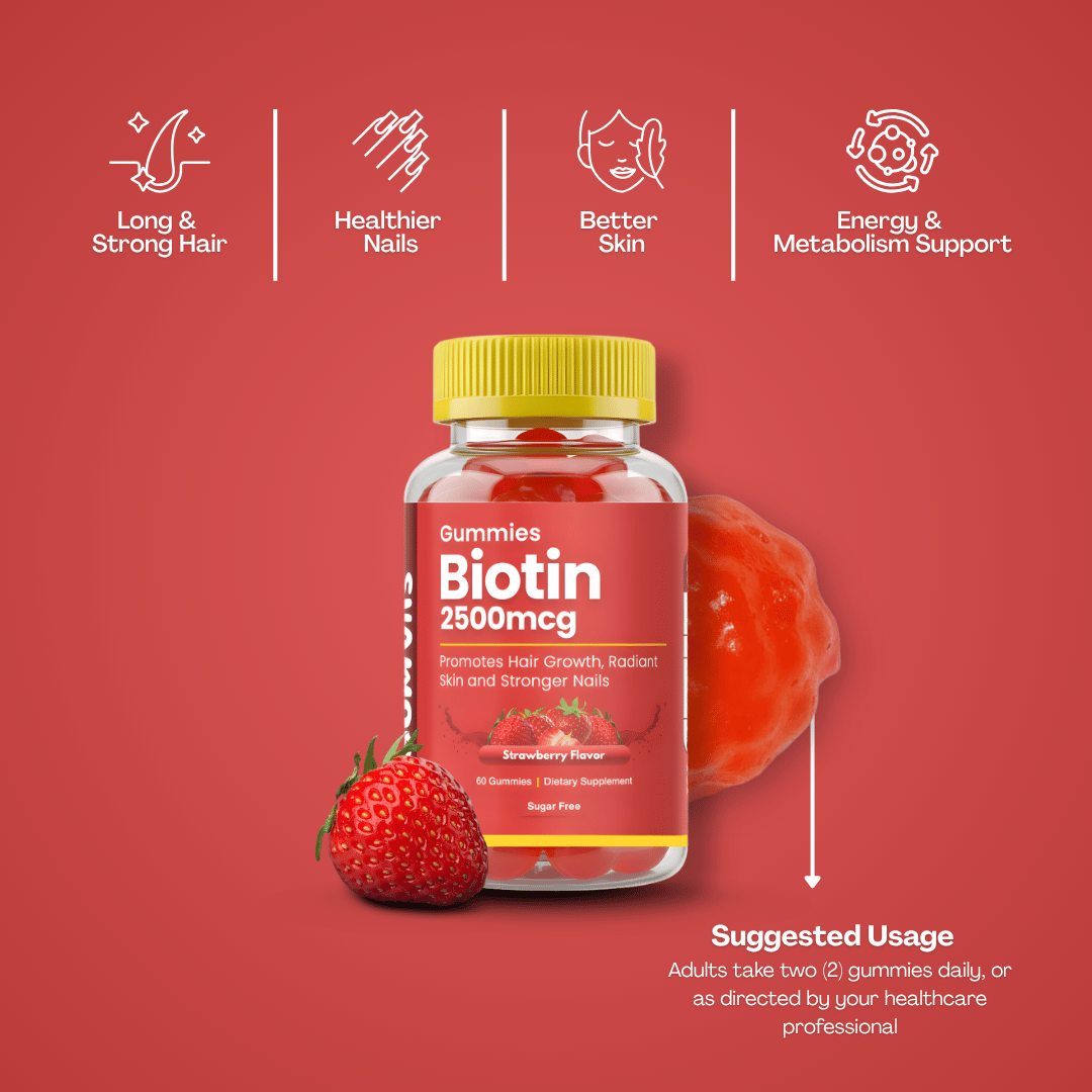 Gumvits Biotin 2500mcg Gummies, 60 Ct