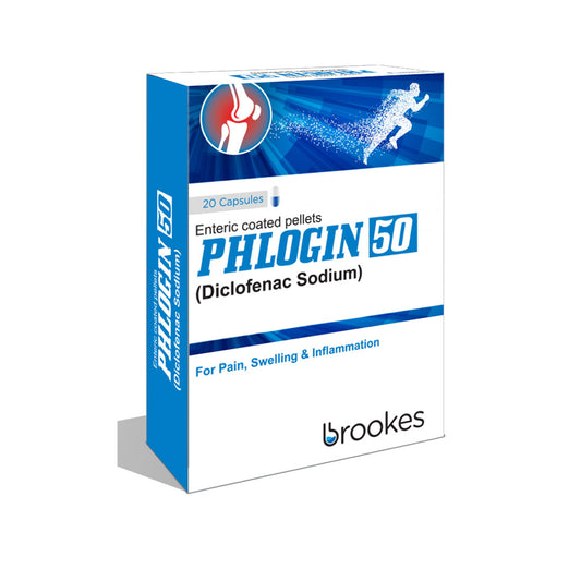 Brookes Pharma Phlogin-50 Capsules, 20 Ct