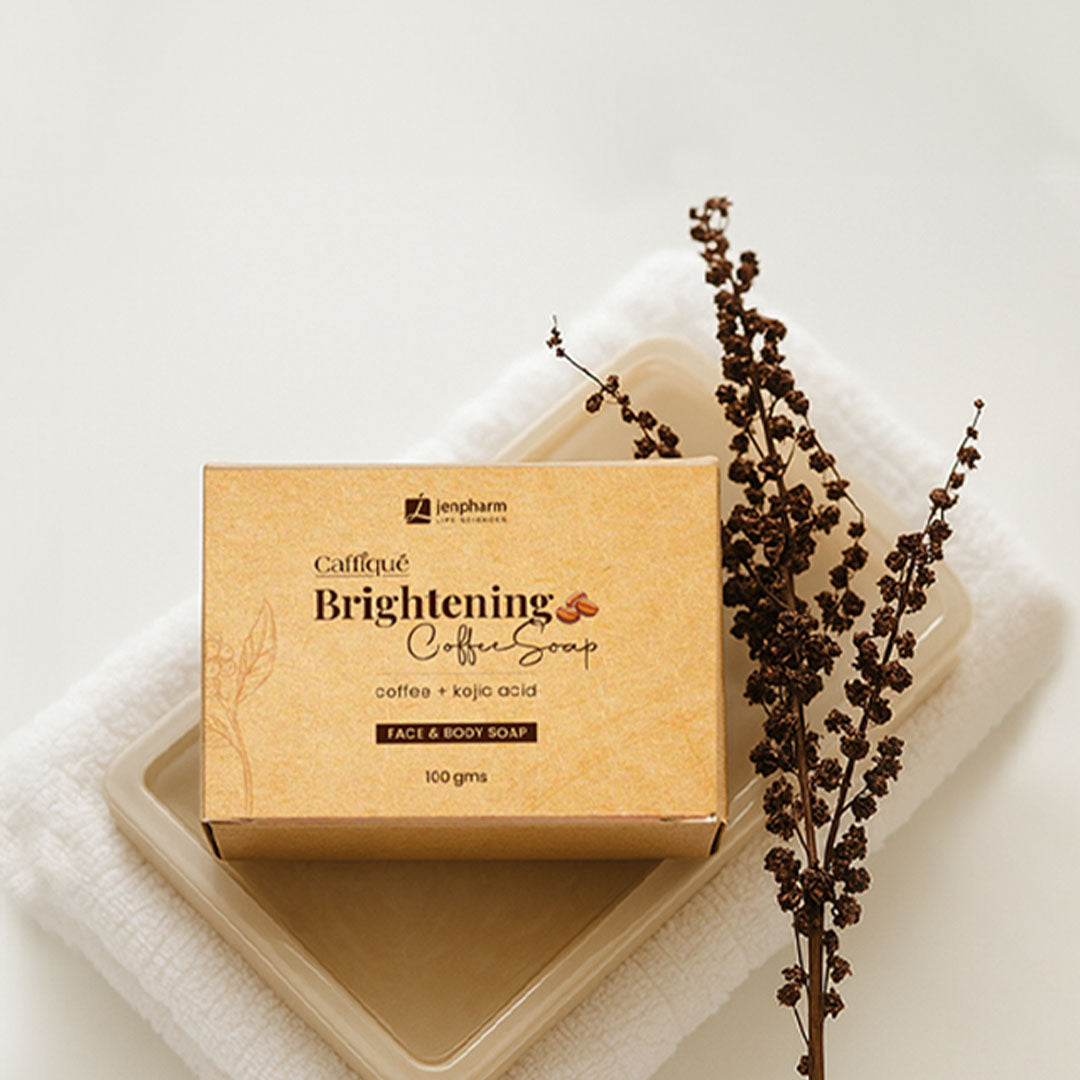 Jenpharm Caffique Brightening Coffee Soap (Coffee + Kojic Acid), 100g
