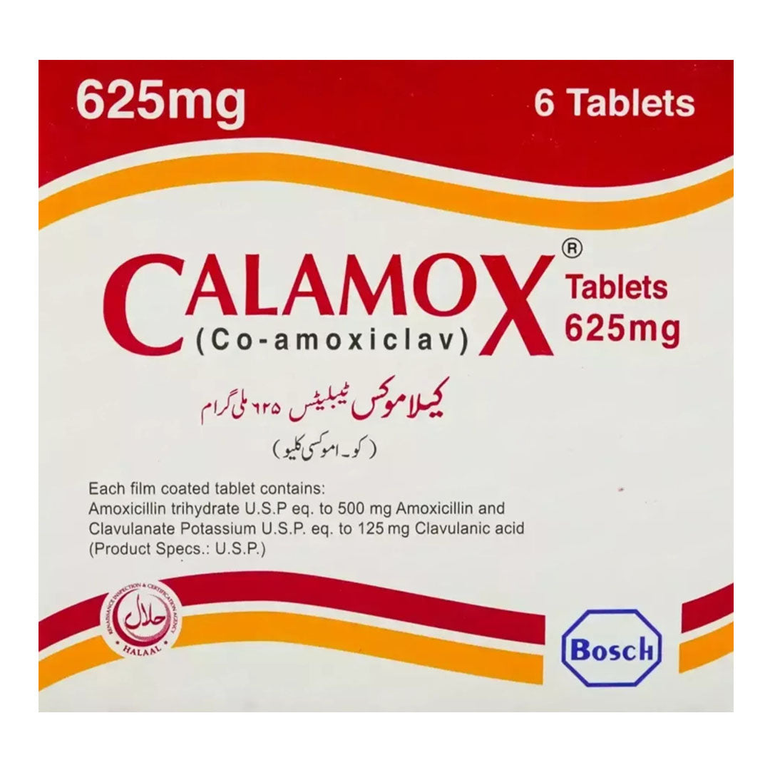 Calamox (Co-Amoxiclav) 625 mg, 6 Ct - Bosch
