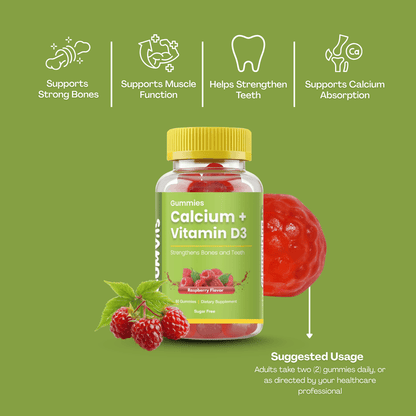 Gumvits Calcium & Vitamin D3 Gummies, 60 Ct
