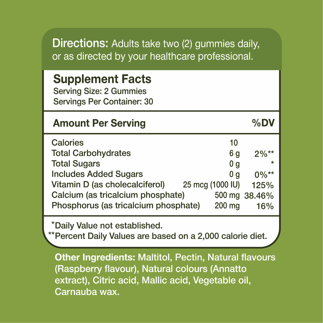 Gumvits Calcium & Vitamin D3 Gummies, 60 Ct