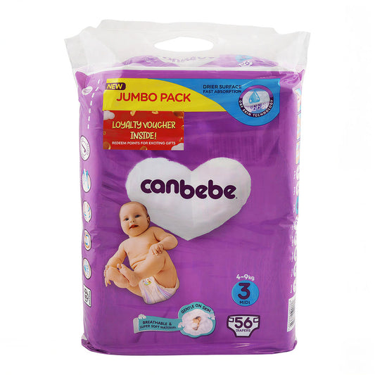 Canbebe Diapers Size 3 (Midi), 56 Ct