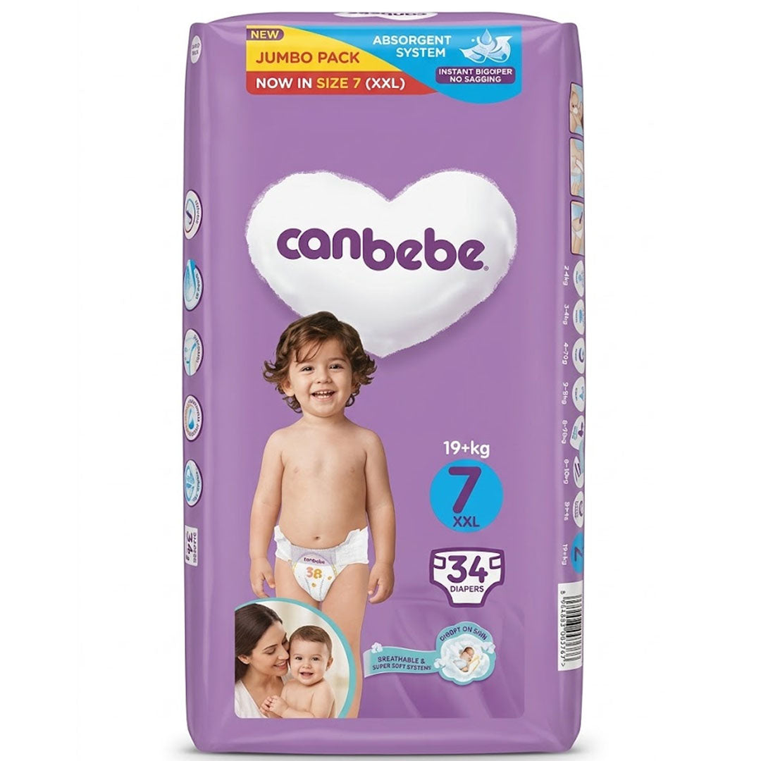 Canbebe Diapers Size 7 (XXL), 34 Ct