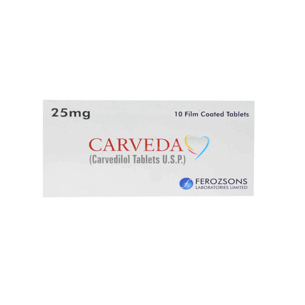Carveda 25mg, 10 Ct - Ferozsons