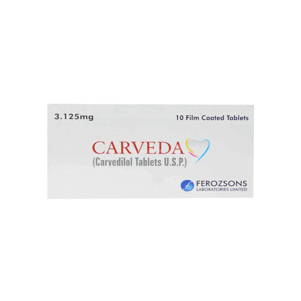 Carveda 3.125mg, 10 Ct - Ferozsons