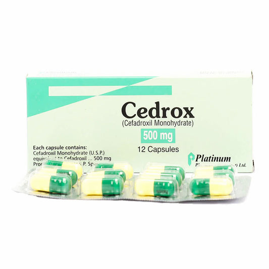 Cedrox (Cefadroxil Monohydrate) 500mg, 12 Ct - Platinum Pharma
