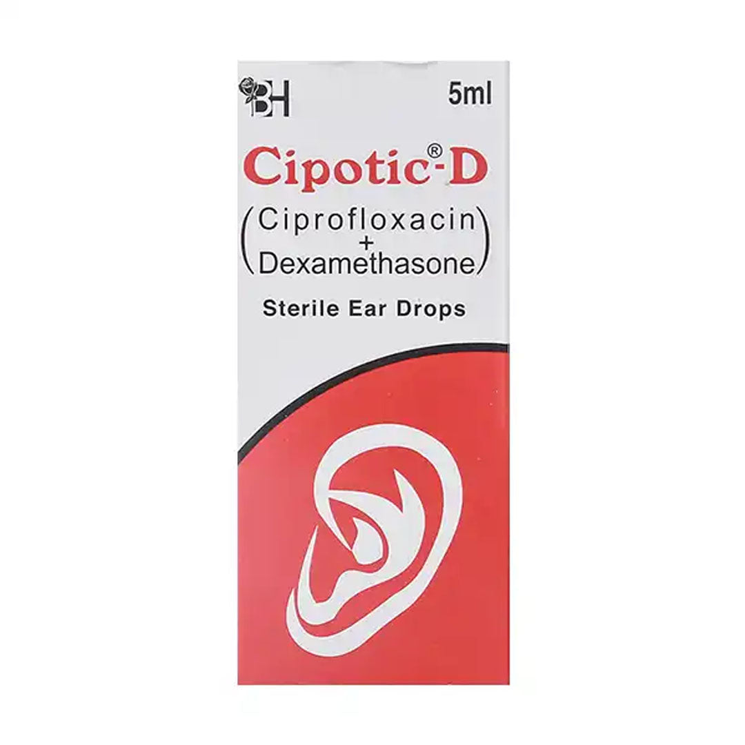 Cipotic-D (Ciprofloxacin+Dexamethasone) Ear Drops, 5ml - Barrett Hodgson