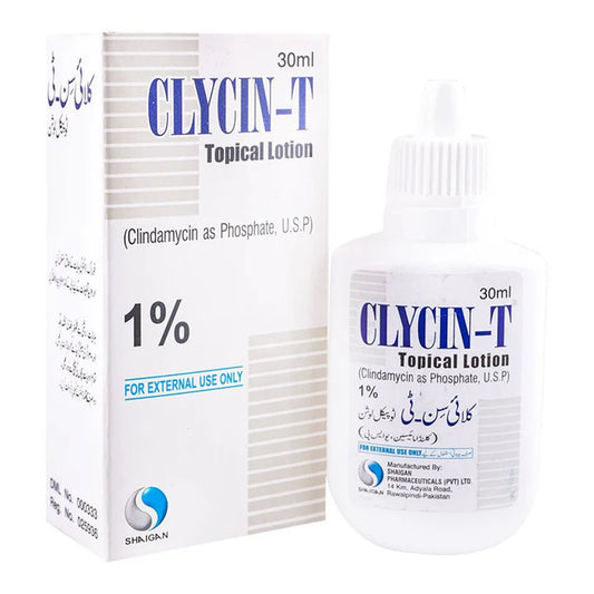 Clycin-T (Clindamycin) 1% Topical Lotion, 30 ml - Shaigan Pharma