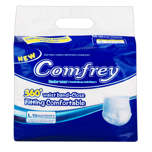 Comfrey Adult Pull Up Diaper Pants Large, 10Ct