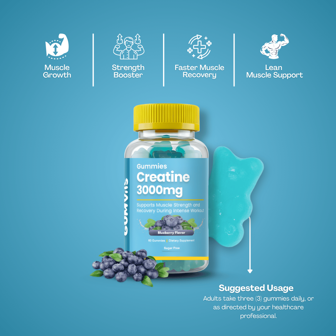 Gumvits Creatine 3000mg Gummies, 60 Ct