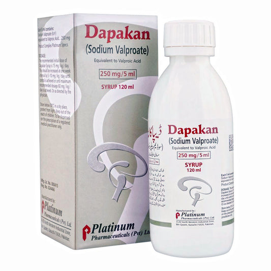 Dapakan (Sodium Valproate) 250mg/5ml Syrup, 120 ml - Platinum Pharma