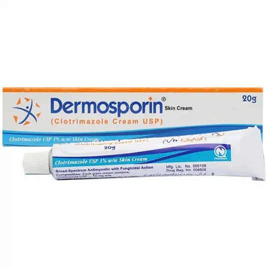 Dermosporin 1% (Clotrimazole) Skin Cream, 20 g - Nabiqasim