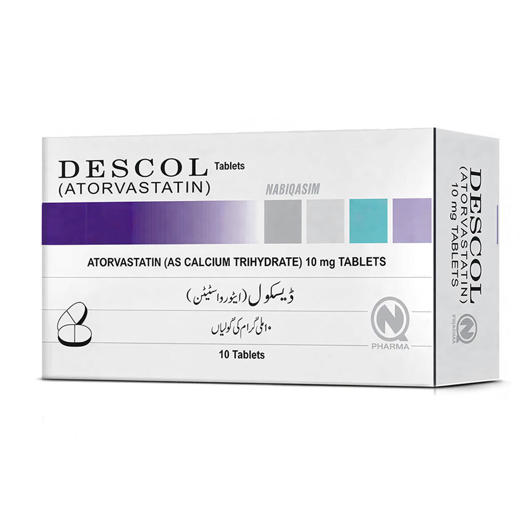 Descol (Atorvastatin Calcium) 10 mg, 10 Ct - Nabiqasim