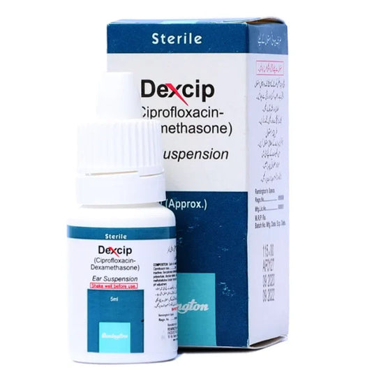 Dexcip (Ciprofloxacin+Dexamethasone) Ear Suspension, 5 ml - Remington Pharma