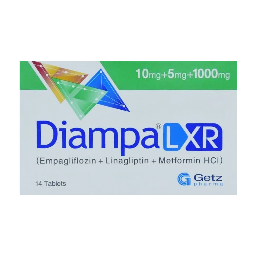 Diampa LXR (Empagliflozin+Linagliptin+Metformin) 10mg+5mg+1000mg, 14 Ct - Getz Pharma
