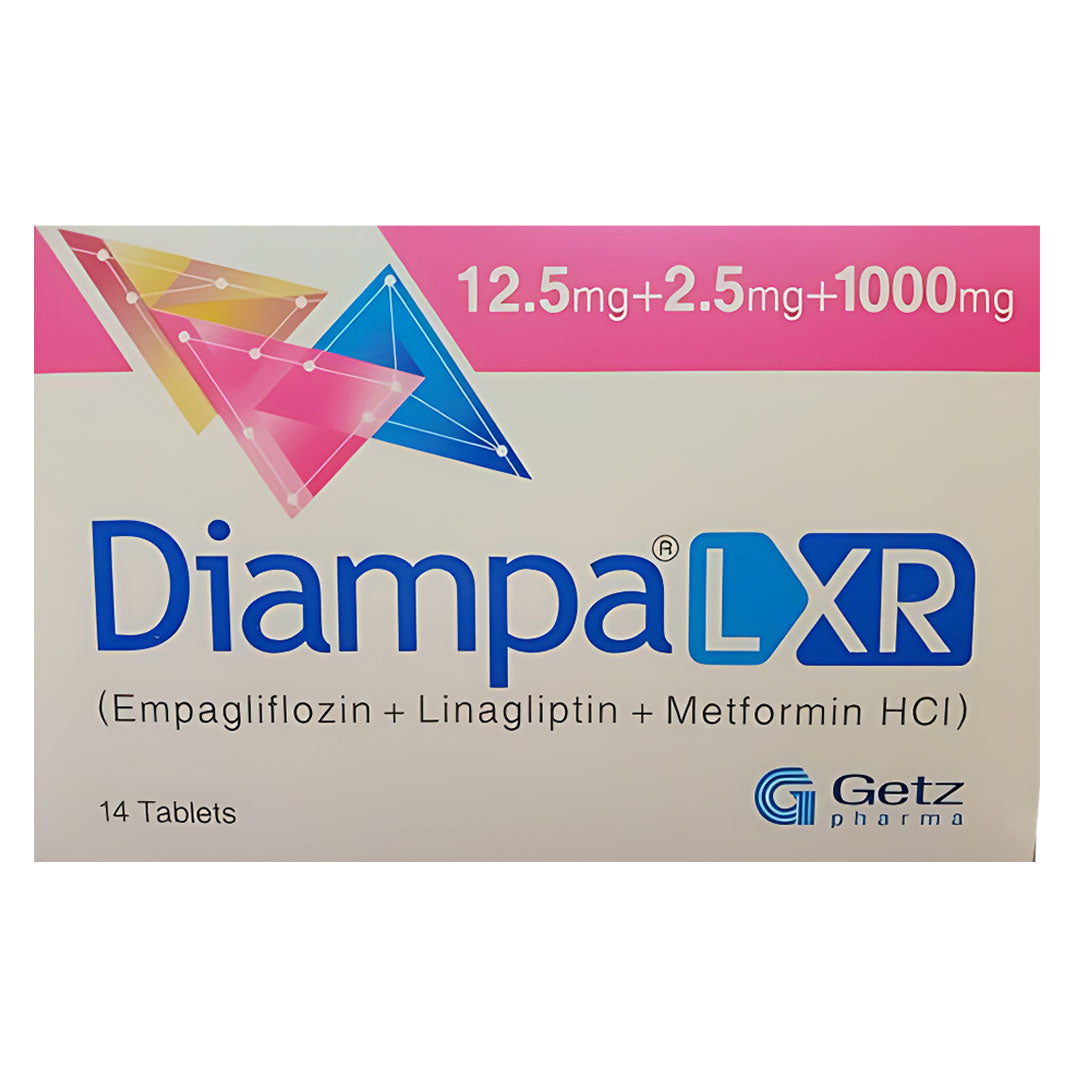 Diampa LXR (Empagliflozin+Linagliptin+Metformin) 12.5mg+2.5mg+1000mg, 14 Ct - Getz Pharma