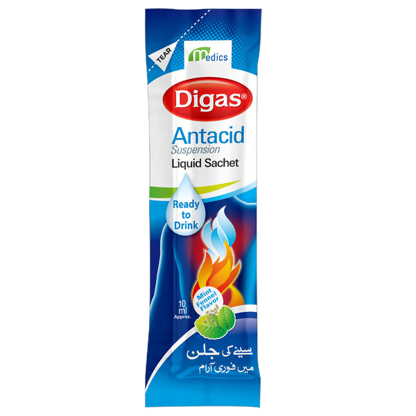 Digas Antacid Suspension Liquid Sachet, 1 Ct by Medics online in ...