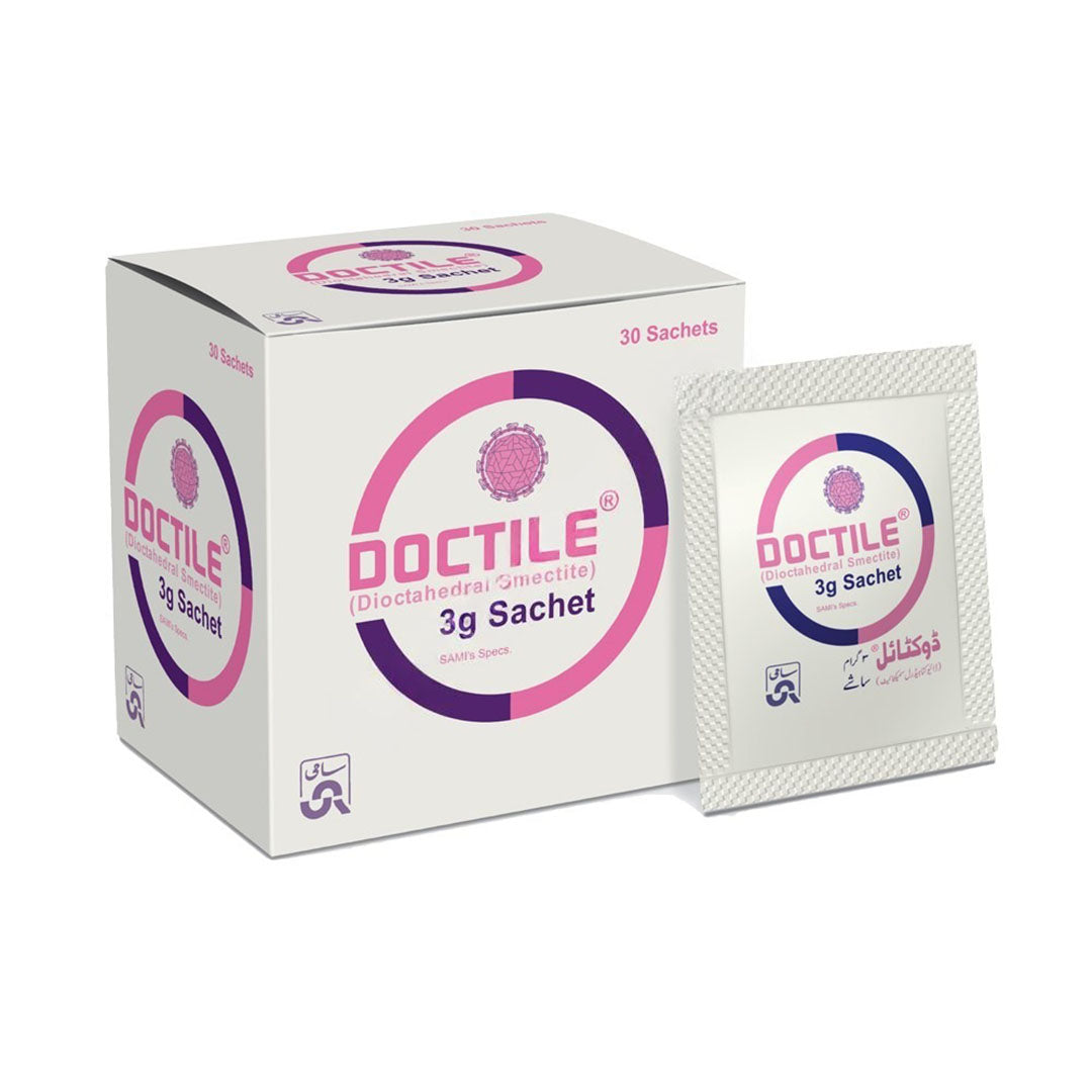 Doctile (Dioctahedral Smectite) 3g Sachet, 30 Ct - Sami Pharma
