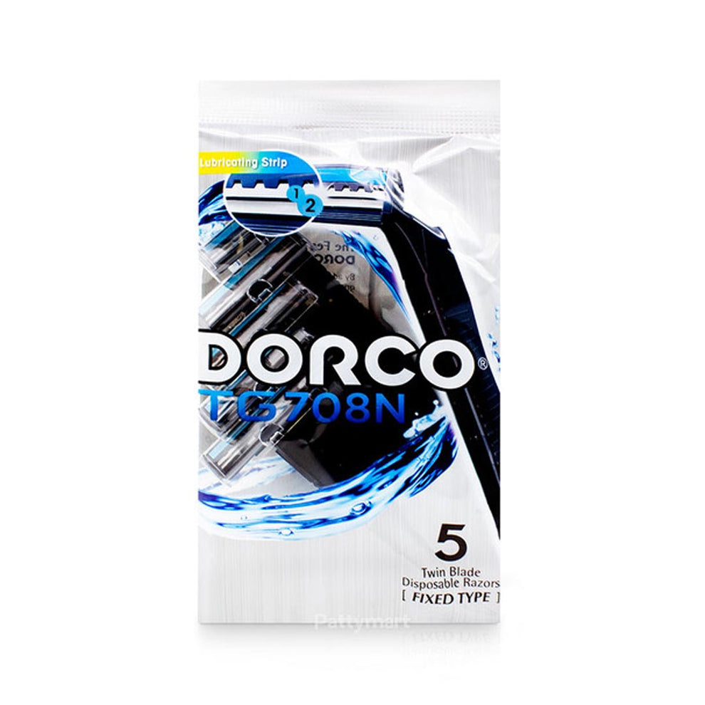 Buy Dorco Twin Blade Disposable Razor with Lubricating Strip for Men, 5 ...