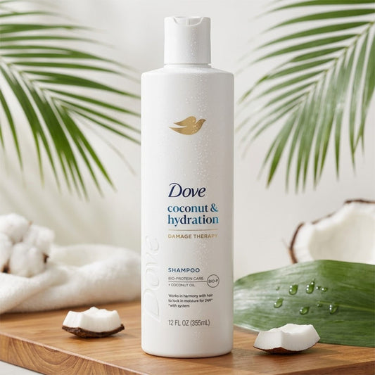 Dove Coconut & Hydration Damage Therapy Shampoo, 355 ml