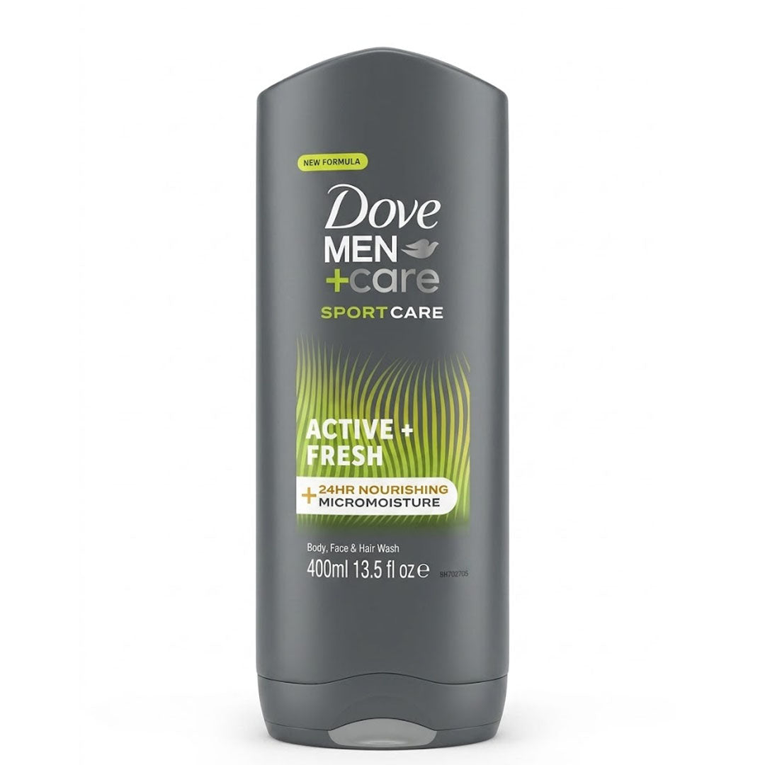 Dove Men + Care Sport Care Active + Fresh Body, Face & Hair Wash, 400 ml
