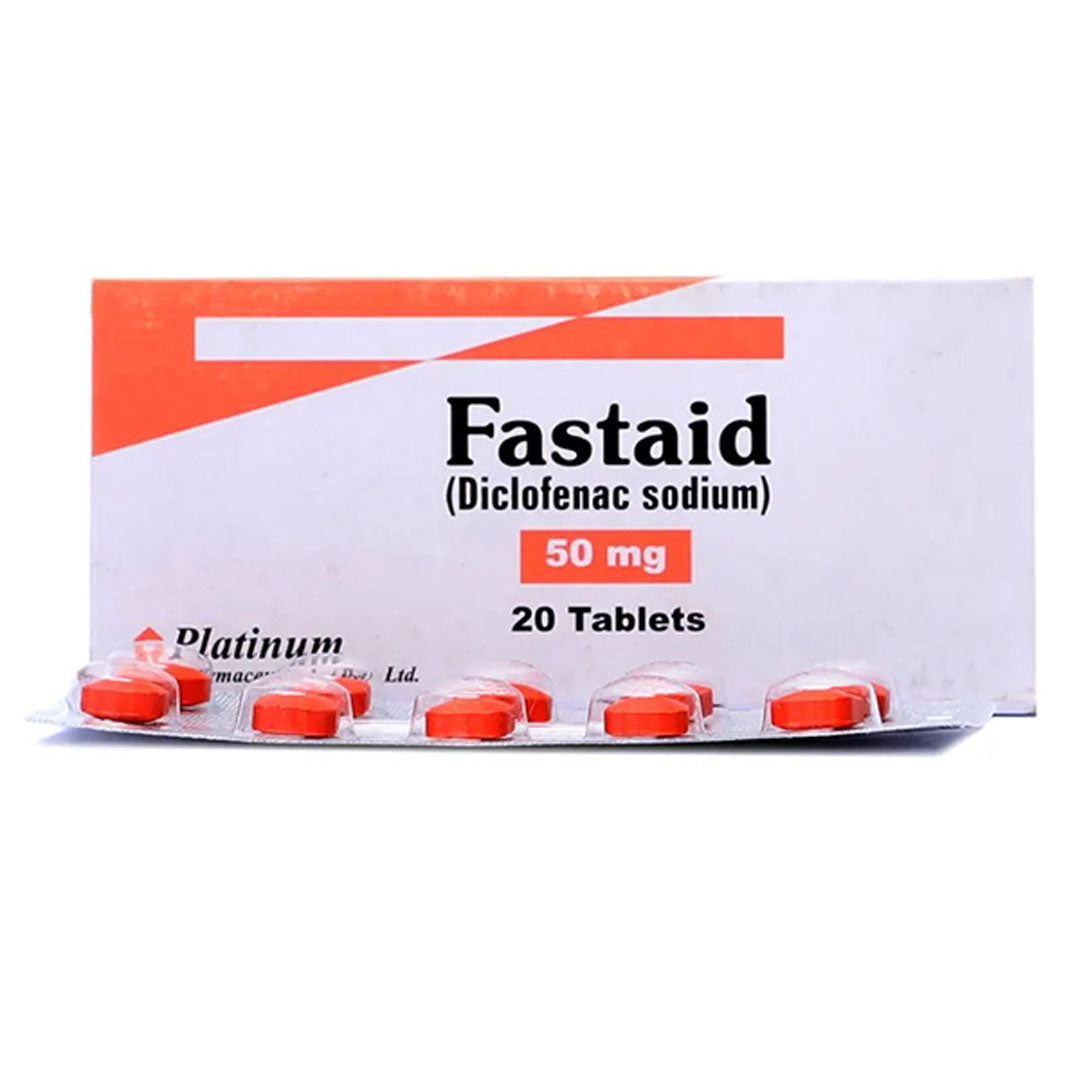 Fastaid (Diclofenac Sodium) 50mg, 20 Ct - Platinum Pharma