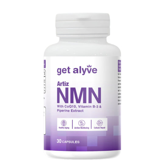 Get Alyve Artiz NMN With CoQ10, Vitamin B3 & Piperine Extract, 30 Ct