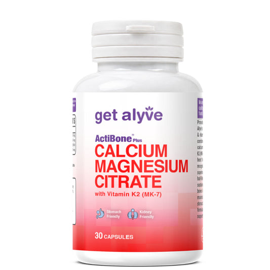 Get Alyve Calcium Magnesium Citrate with Vitamin D3 & K2, 30 Ct