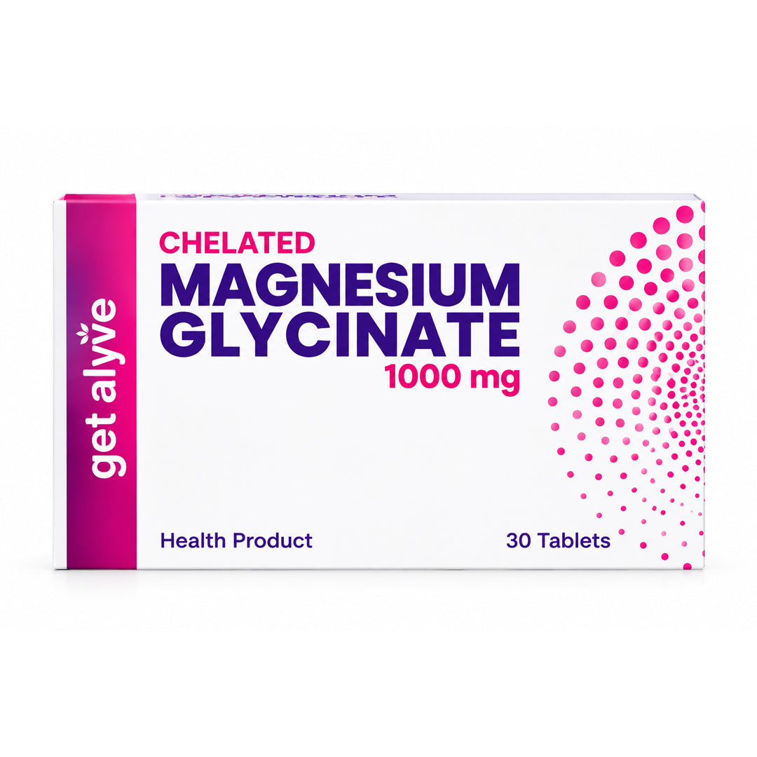 Get Alyve Chelated Magnesium Glycinate 1000mg, 30 Ct