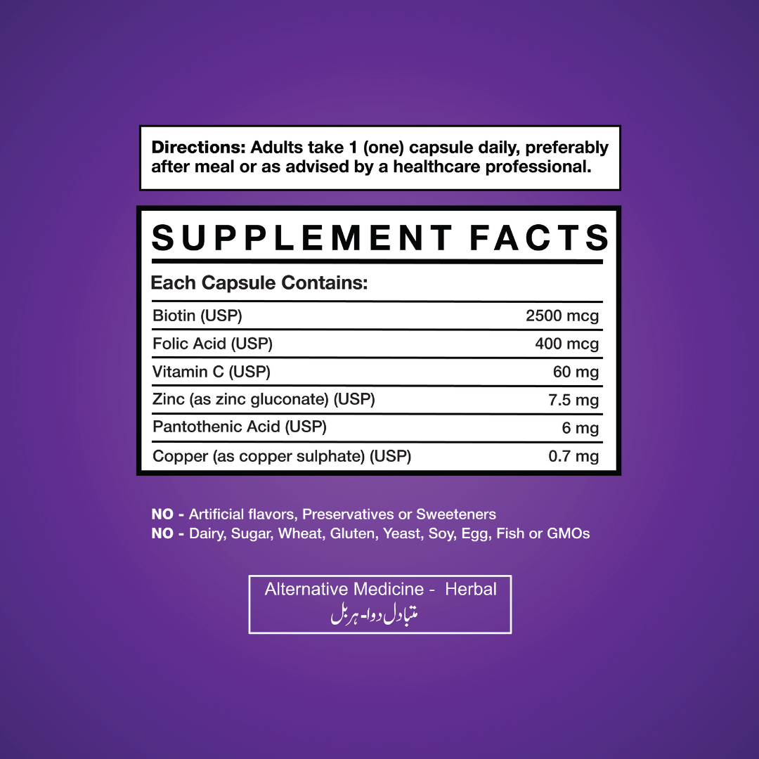 Get Alyve Hair Grow (HSN Advance) Supplement Facts