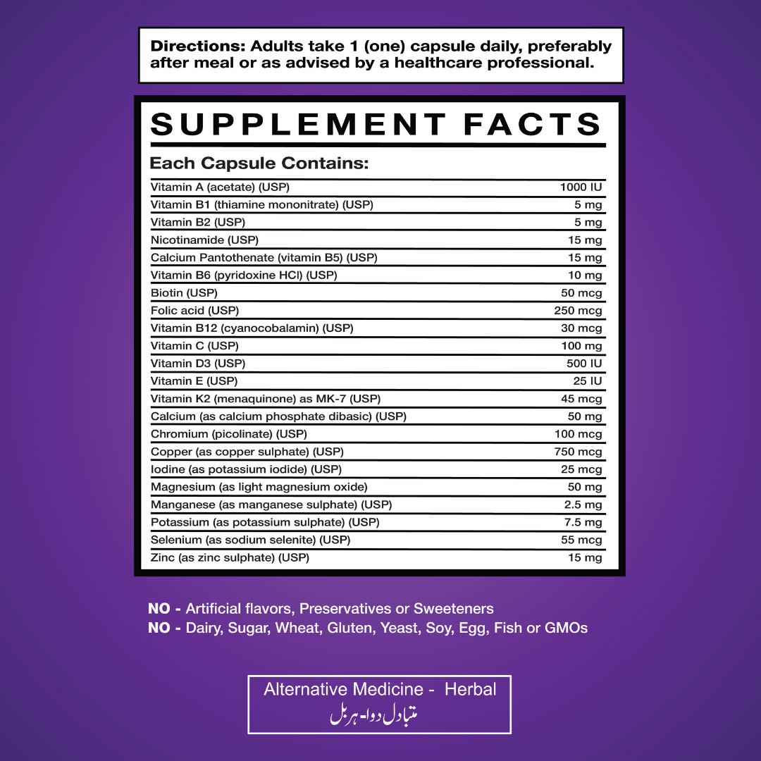 Get Alyve Men's Daily Multivitamin Supplement Facts