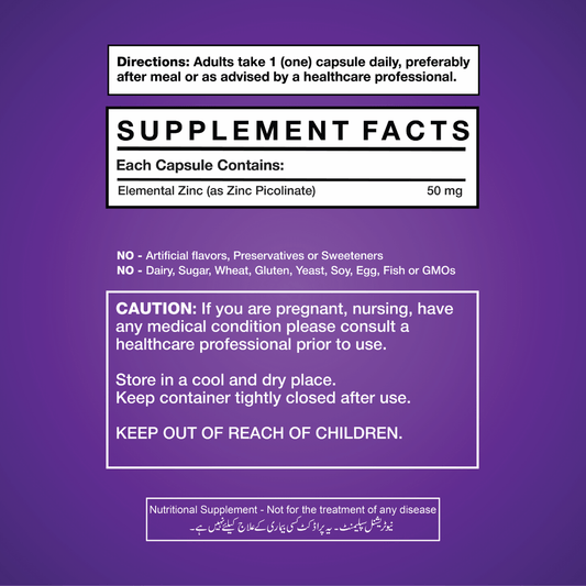 Get Alyve Zinc Picolinate Supplement Facts