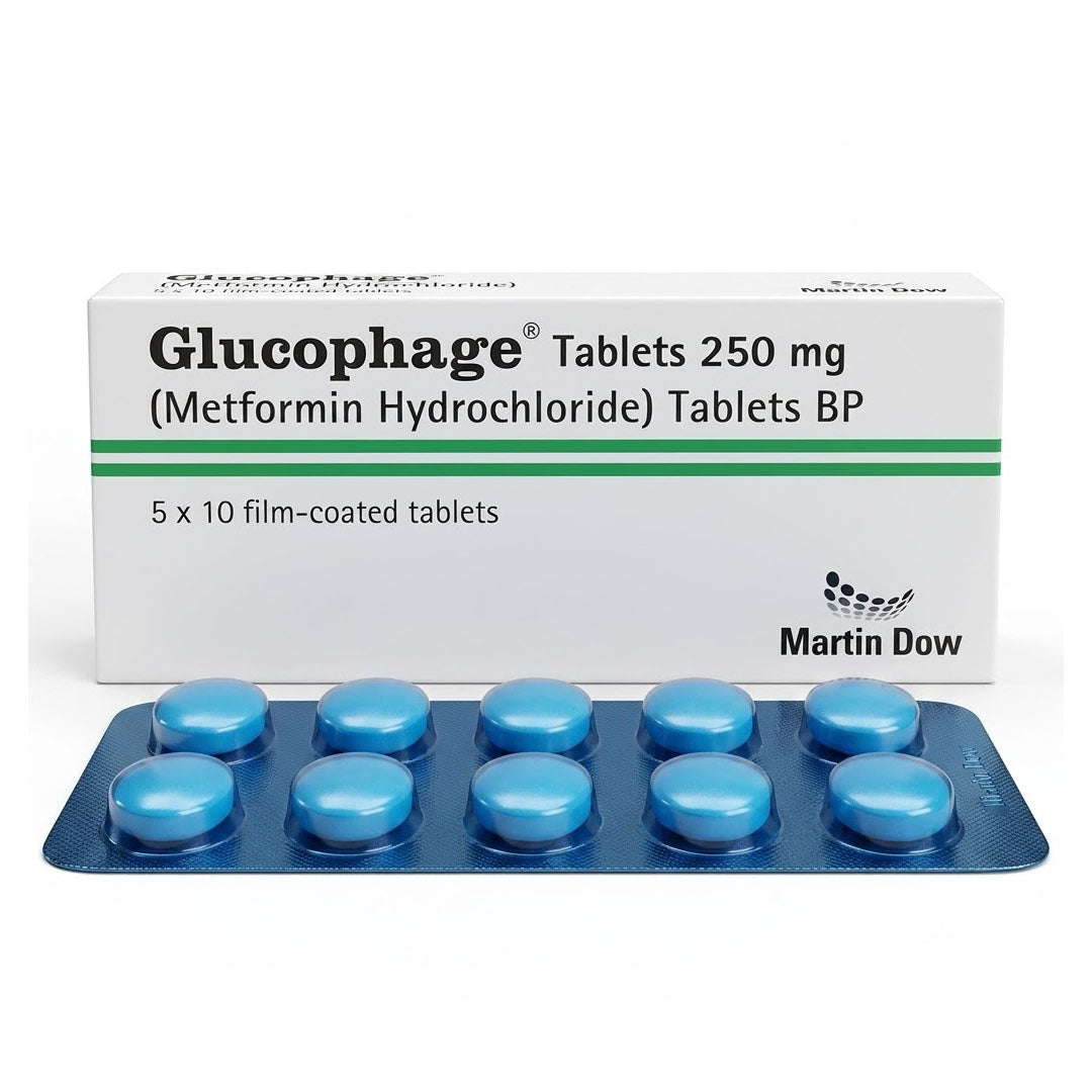 Glucophage (Metformin) 250mg, 50 Ct - Martin Dow