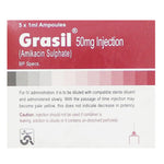 Grasil (Amikacin Sulphate) 50mg Injection, 5 Ct - Sami Pharma