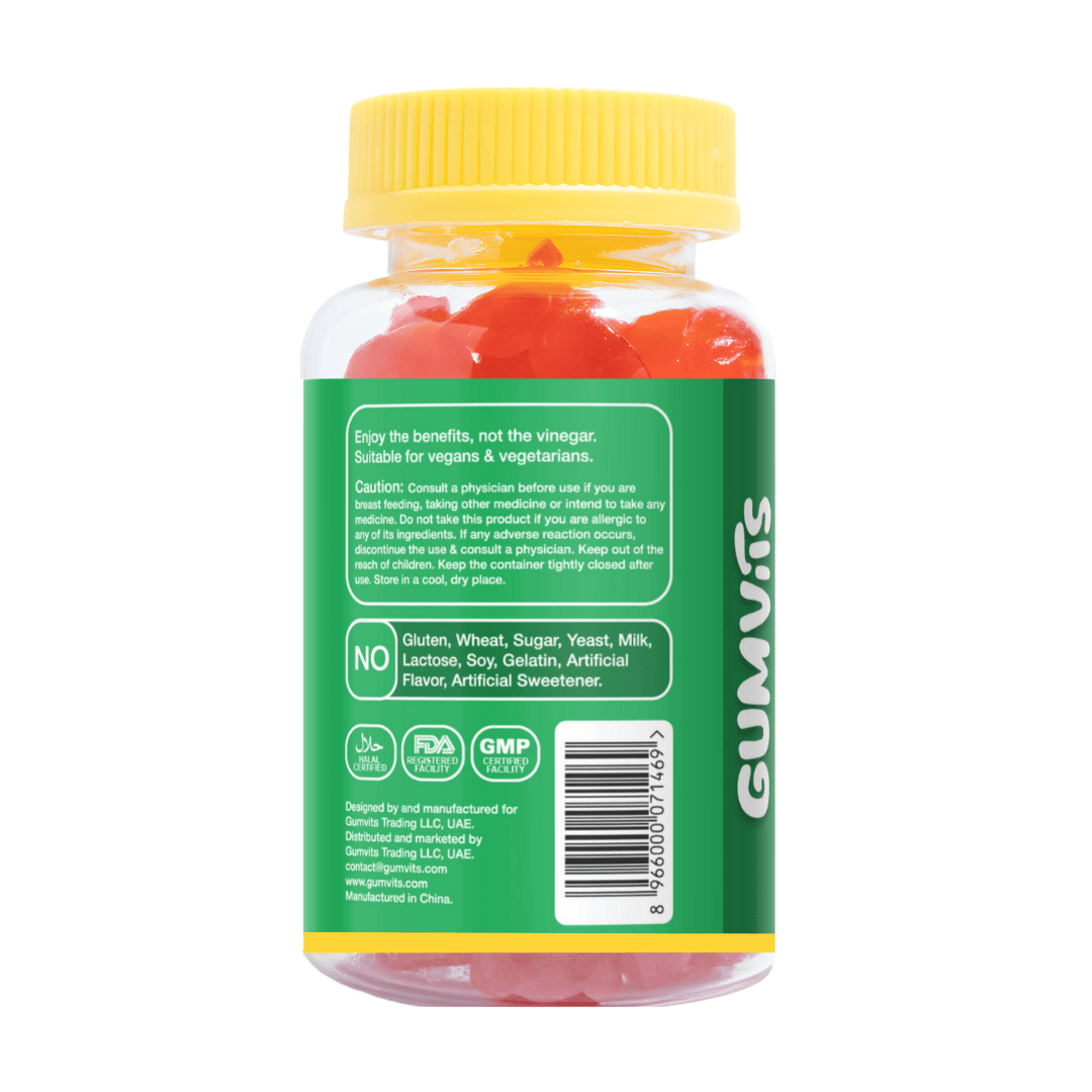 Gumvits Apple Cider Vinegar 500mg Gummies Details