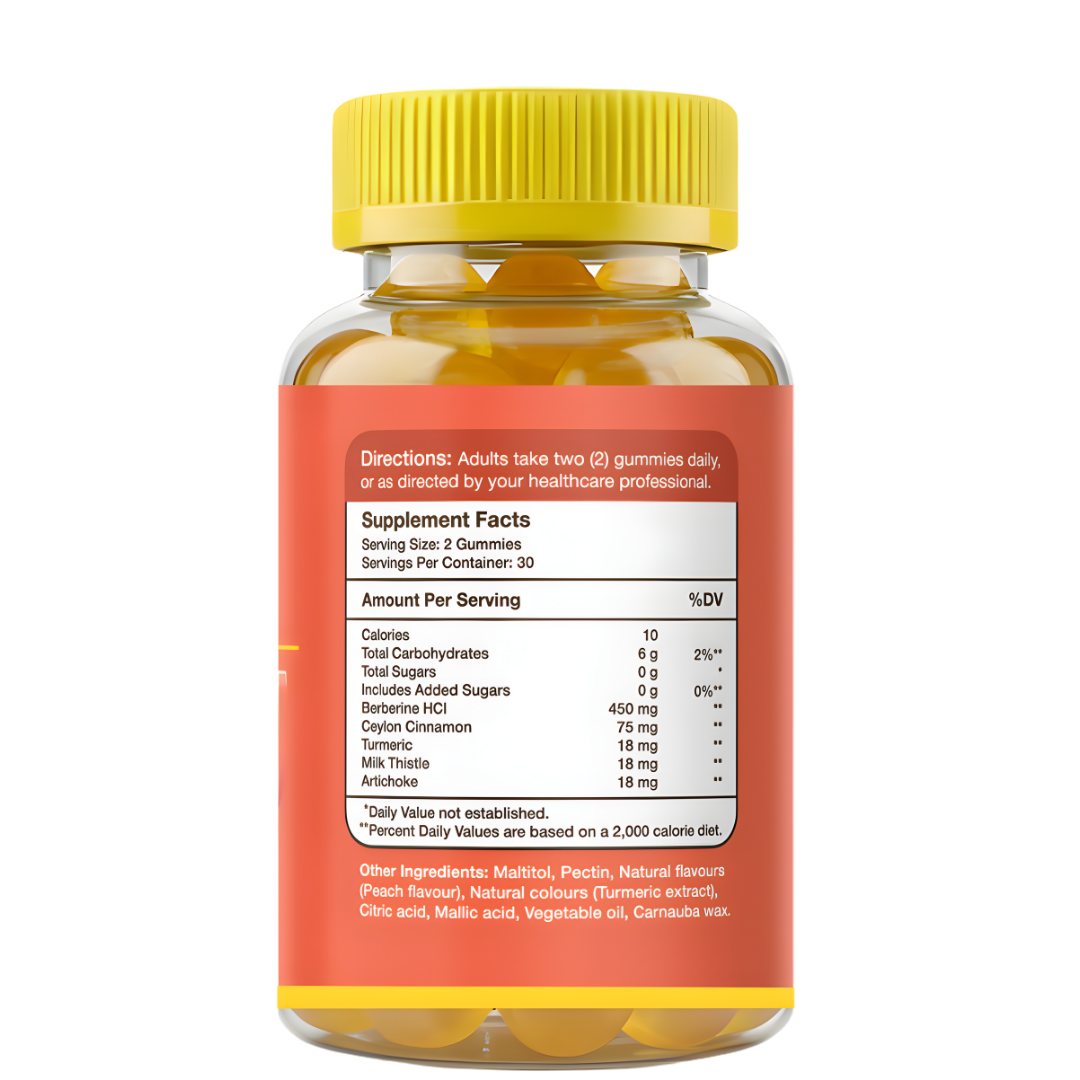 Gumvits Berberine 450mg Gummies Supplement Facts